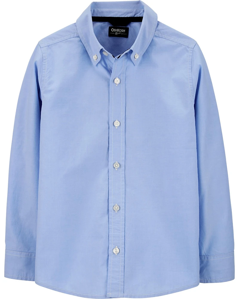 Boys Uniform Button-Front Shirt - Blue