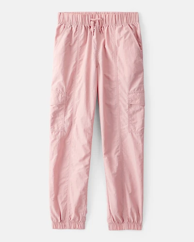 Girls Woven Cargo Joggers - Pink