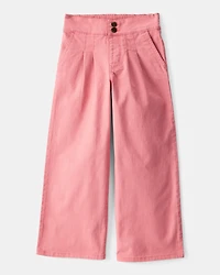 Kid Twill Wide Leg Pants - Pink