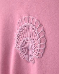 Girls Seashell French Terry Top - Pink