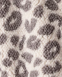 Toddler Girl Cheetah Sherpa Quarter-Snap Pullover - Brown