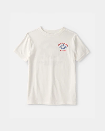 Boys Piranha Graphic Tee - Ivory