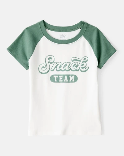 Girls Snack Team Short-Sleeve Graphic Tee - Green/White