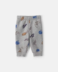 Baby Boy 3-Piece 'Go Team!' Football Fleece Layering Set - Grey/Blue