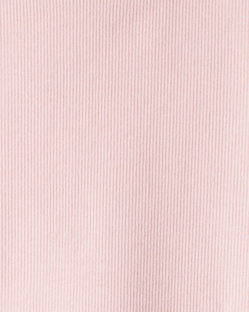Kid Mock Neck Ribbed Tee - Pink