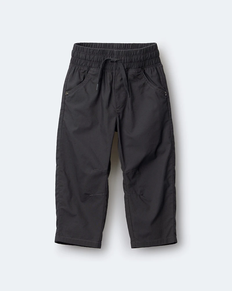 Toddler Boy Canvas Pull-On Pant - Dark Grey