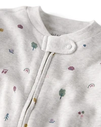 Baby Organic Cotton Sleep & Play Pajamas in Nature Icon Print