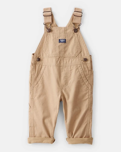 Baby Boy Canvas Overalls - Khaki