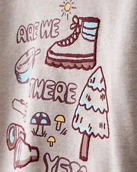 Toddler Boy Camping Hoodie - Tan