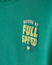 Baby Boy 2-Piece 'Full Speed' French Terry Hoodie & Shorts Set - Green