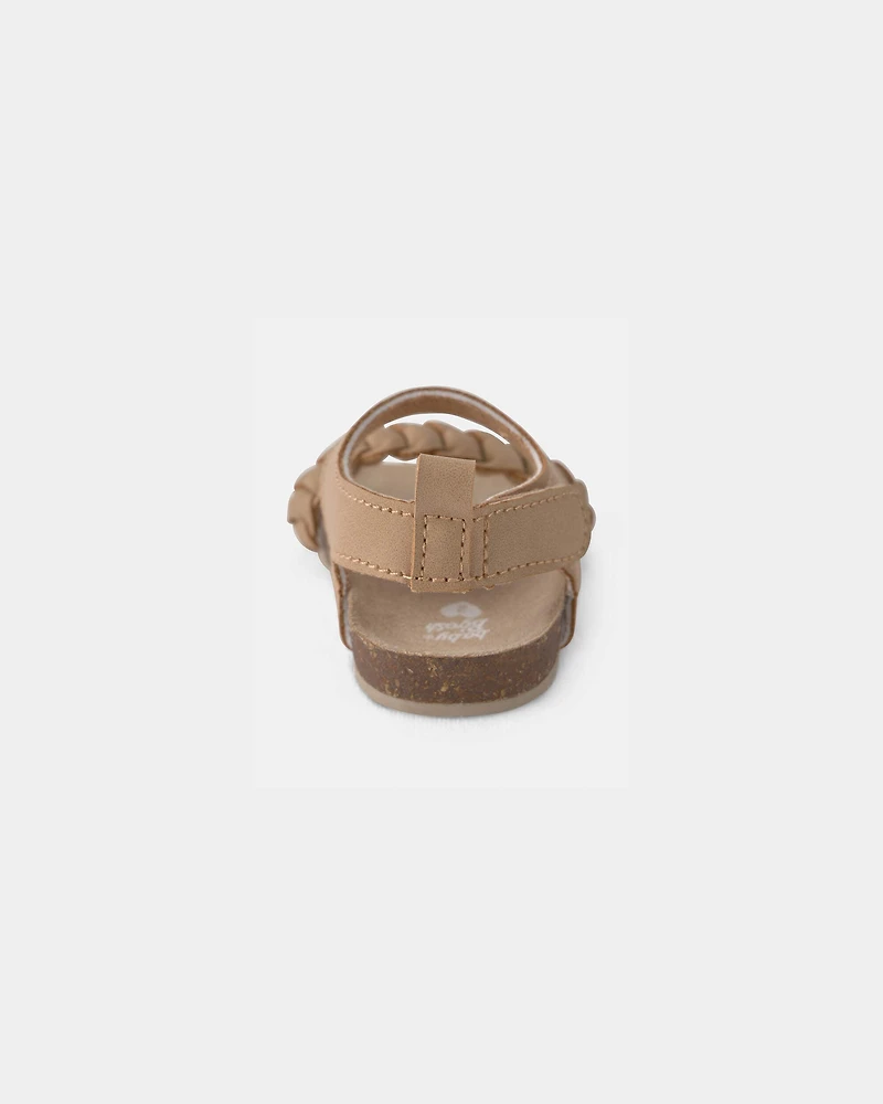 Baby Girl Braided Sandals - Brown