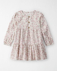 Toddler Girl Organic Cotton Dress in Prairie Blossom Print