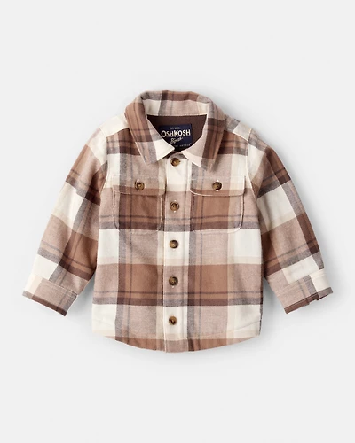 Baby Boy Flannel Long-Sleeve Jacket - Brown