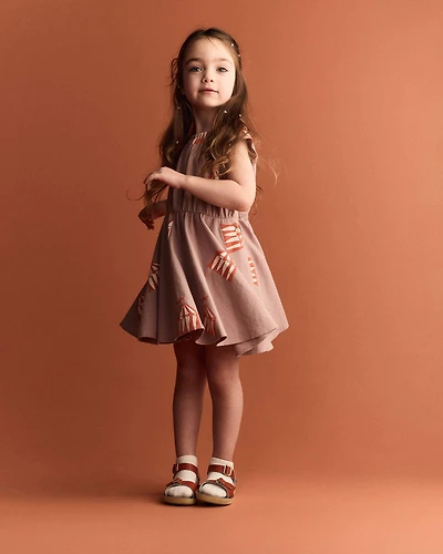 Toddler Girl Avenue Twirl™ Dress in Big Top Print - Mauve