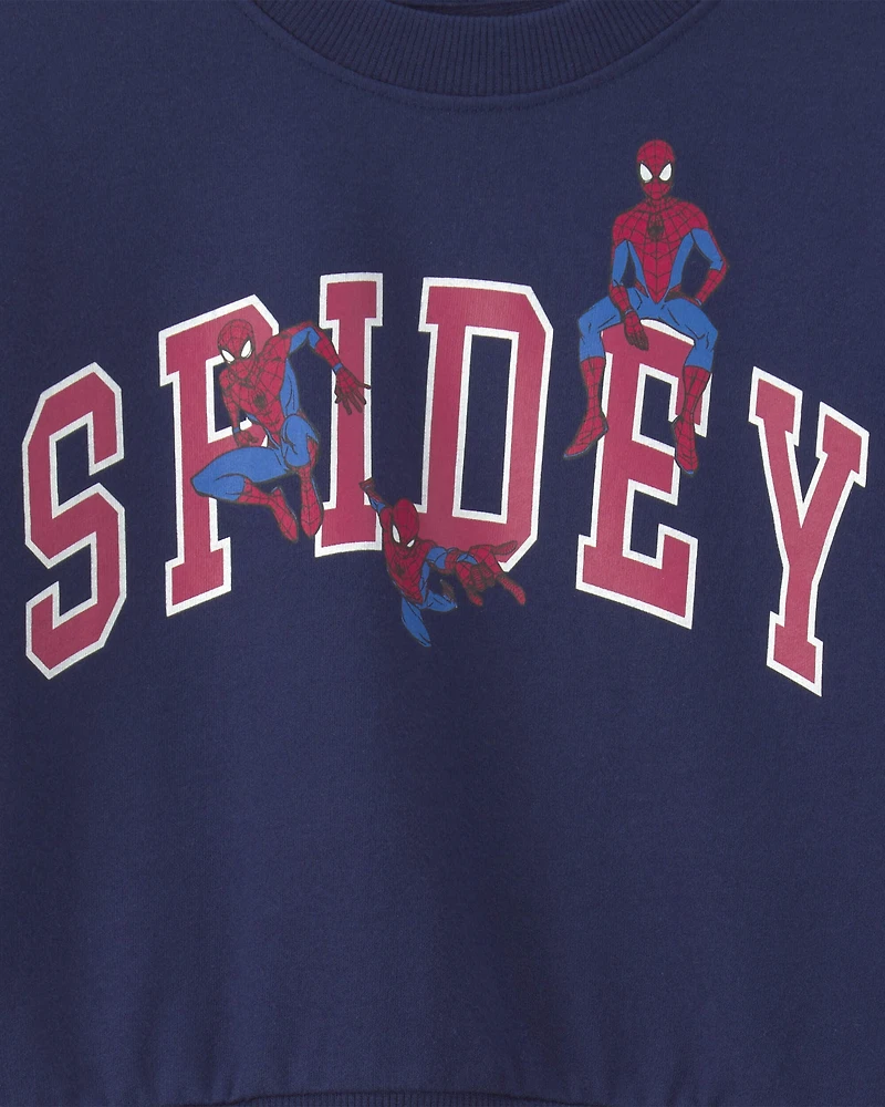 Toddler Boy ©Marvel Spider-Man Pullover Sweatshirt - Navy Blue