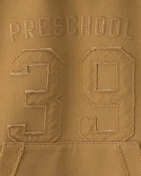 Toddler Boy Varsity French Terry Hoodie - Brown