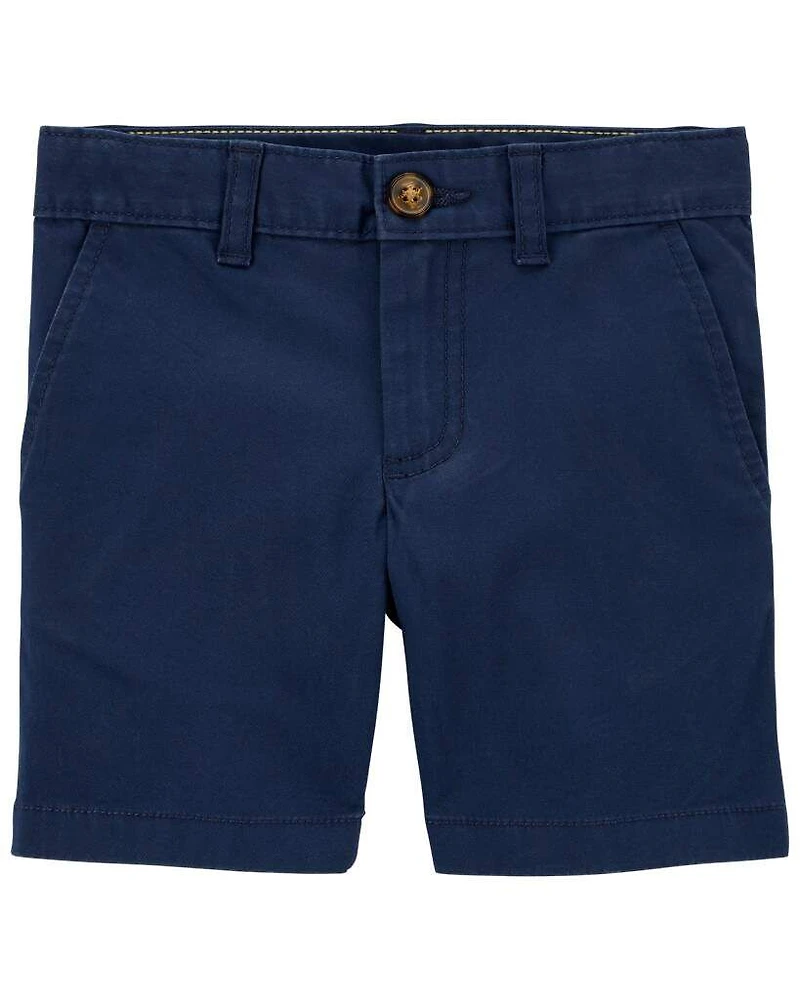Toddler Blue Flat-Front Shorts