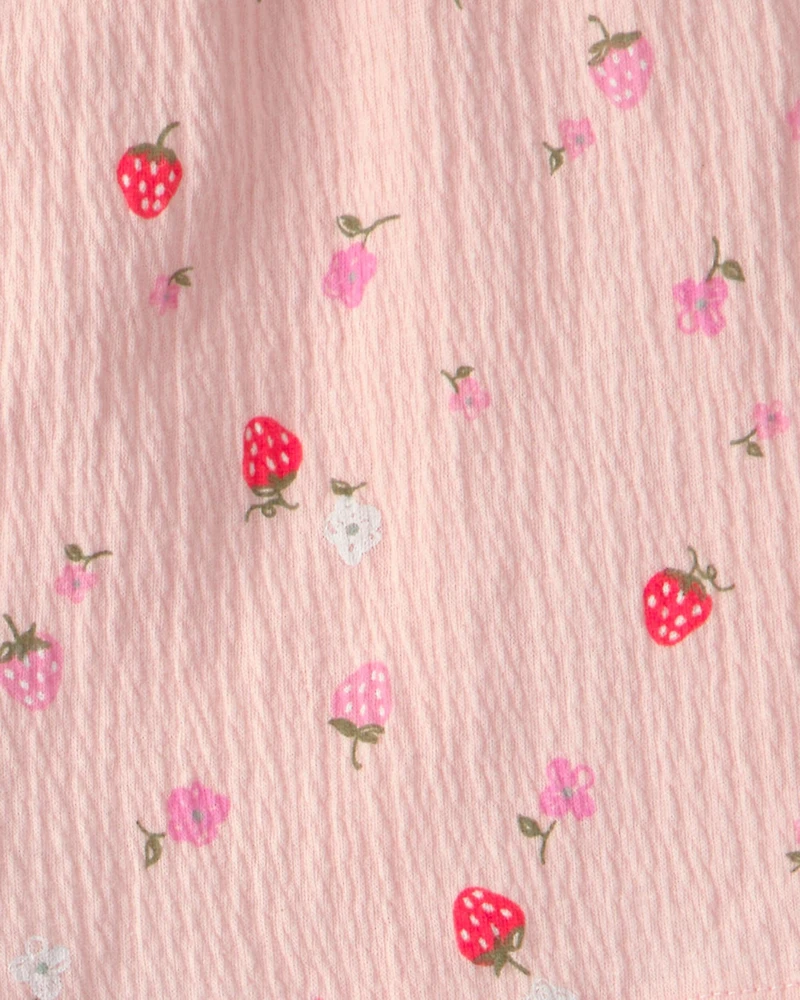 Toddler Girl 2-Piece Strawberry Top & Skort Set - Pink