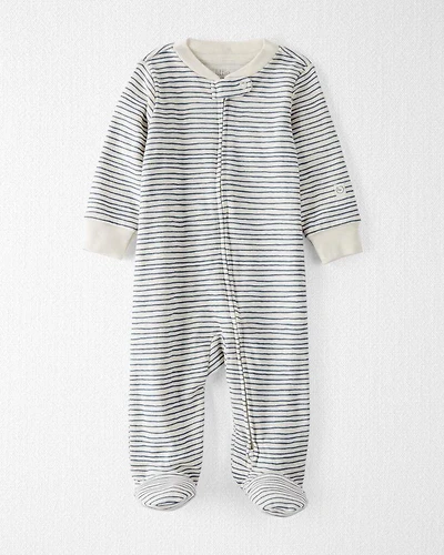 Baby Organic Cotton Sleep & Play Pajamas in Stripes