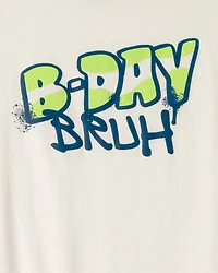 Boys 'B-Day Bruh' Graphic Tee - Ivory