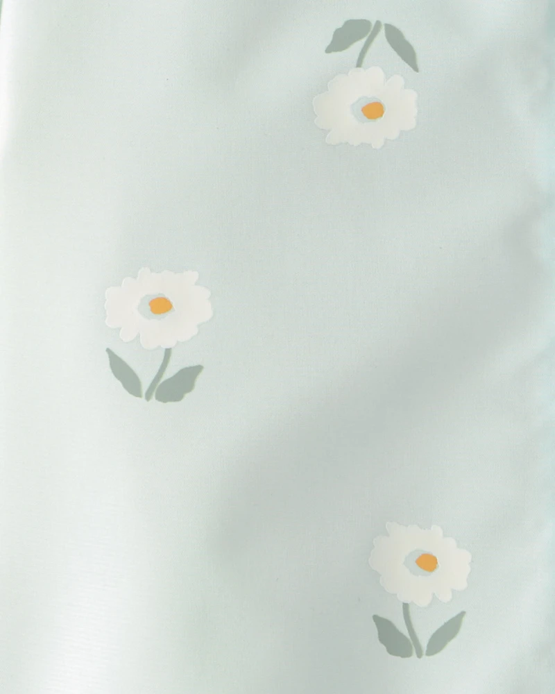 Toddler Girl Floral Raincoat - Blue