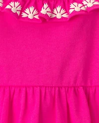 Baby Girl Sleeveless Bodysuit Dress - Pink