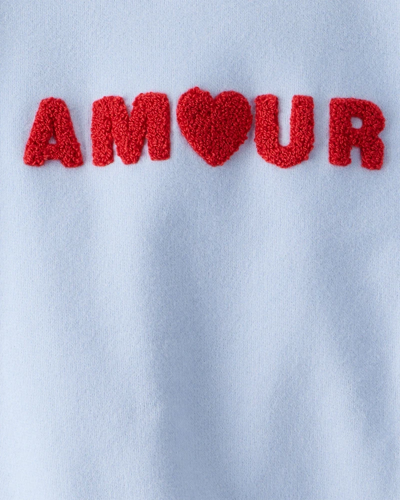 Toddler Girl Amour Pullover Sweatshirt - Blue