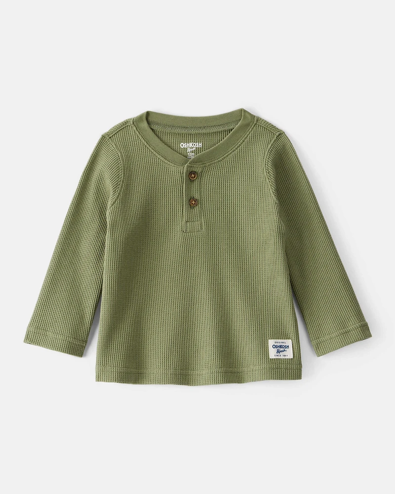 Baby Boy Long-Sleeve Henley T-Shirt - Green