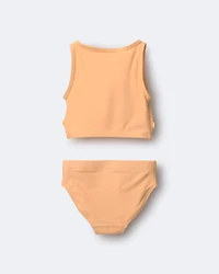 Toddler Girl Floral Tankini Set - Orange