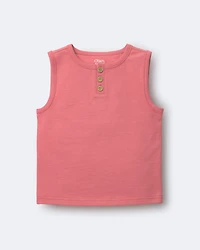 Toddler Boy Henley Tank - Rose