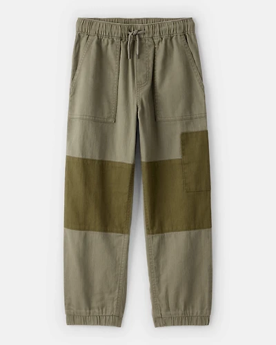 Boys Colorblock Cargo Joggers - Olive