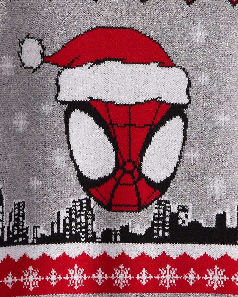 Toddler Boy ©Marvel Spider-Man Long-Sleeve Sweater - Red/Grey