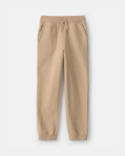 Kid Drawstring Knit Joggers - Beige