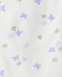 Toddler Girl Butterfly Print Long-Sleeve Fashion Top - Ivory