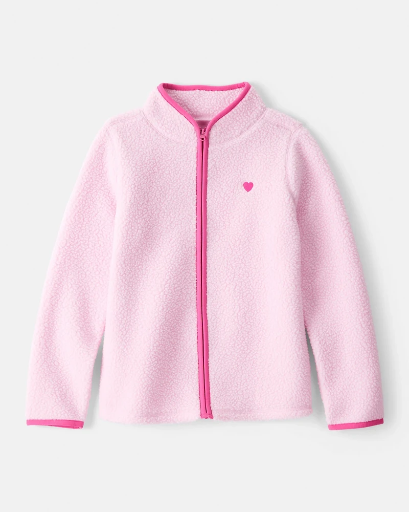 Girls Microfleece Long-Sleeve Zip-Up Jacket
