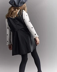 Toddler Girl Faux Leather Sleeveless Dress - Black
