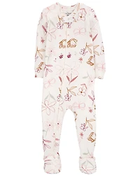 Toddler Girl Floral 1-Piece PurelySoft Footie Pajamas