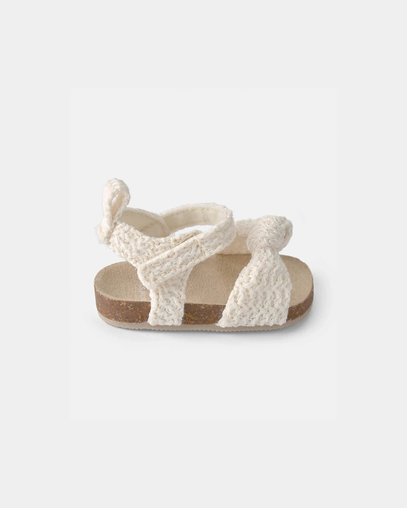 Baby Girl Knit Sandals - Cream