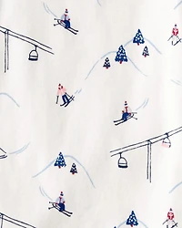 Baby Organic Cotton Pajamas in Snowy Slopes Print