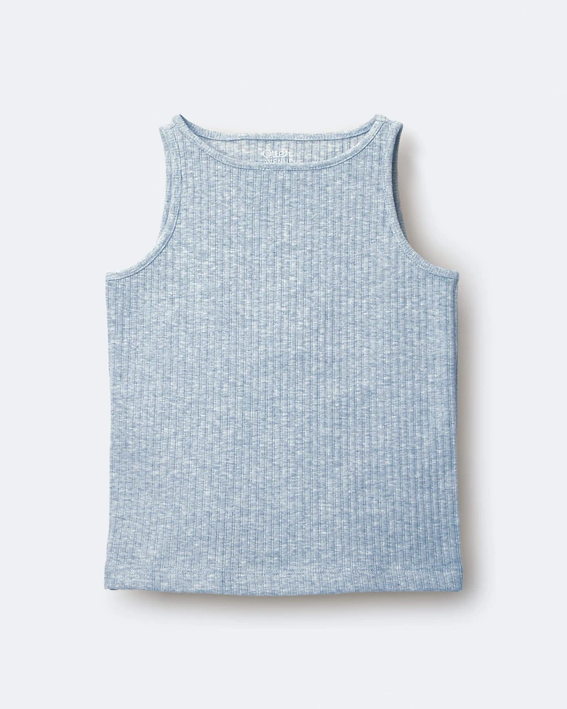 Toddler Girl Ribbed Playtime Tank Top - Heather Grey