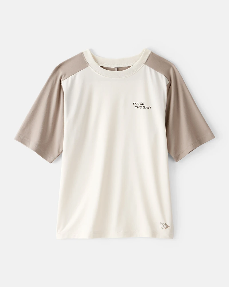 Boys Active Short-Sleeve Graphic Tee - Ivory/Tan