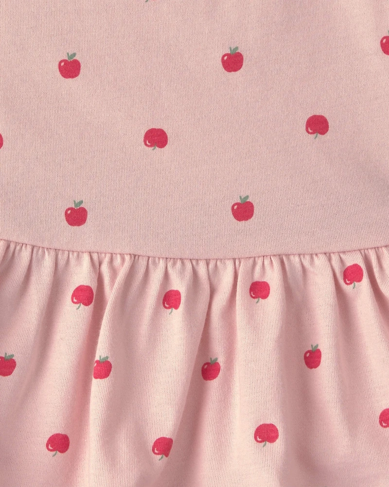 Baby Girl 2-Piece Apple Bodysuit & Pant Set - Pink
