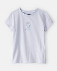 Girls Cat Short-Sleeve Graphic Tee - Blue