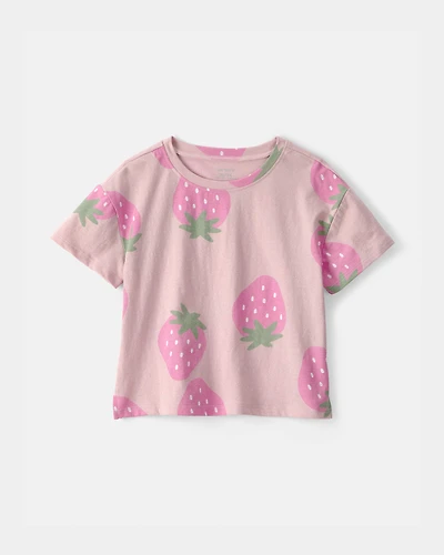 Toddler Girl Strawberry Top - Pink