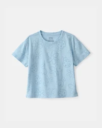 Toddler Girl Ladybug Floral Relaxed Top - Blue