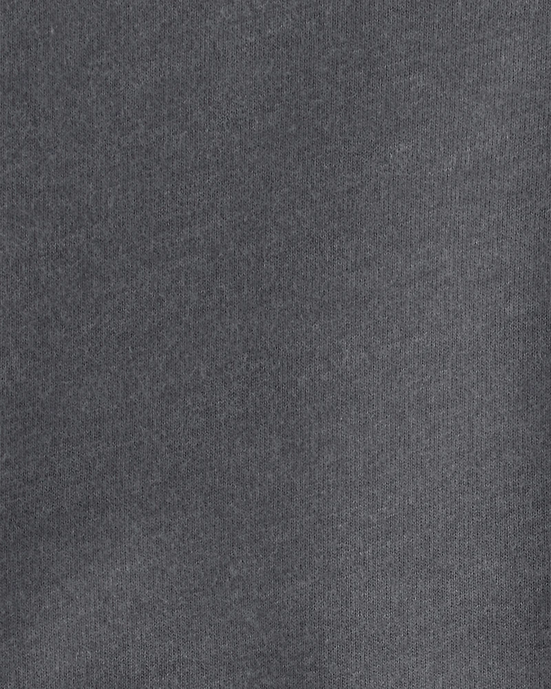 Baby Boy French Terry Zipper Pullover Sweatshirt - Grey