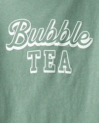 Girls Bubble Tea Long-Sleeve Graphic Tee - Green