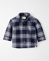 Baby Boy Organic Cotton Button-Front Flannel Shirt