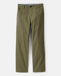 Boys Flat Front Fashion Pants - Green