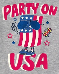 Toddler Boy USA Graphic Tank - Grey